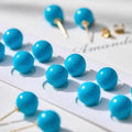 Ruyi New Arrival Vintage Stone Earrings 18K Yellow Gold Solid Turquoise Stud Diamond Earrings