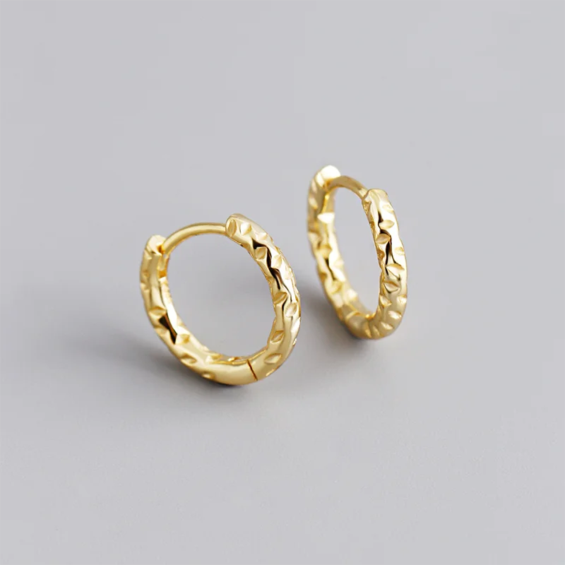 French Piercing Hoops Earrings Punk Irregular Statement Gold Huggies Jewelry 925 Sterling Silver Trendy Hip for Women Wedding