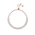 Adjustable Waterproof Jewelry Chain Pink Rose Gold Iced Out Cz Cubic Zirconia Diamond Tennis Bracelet