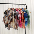 Wholesale Color Contrast Gradient Muslim Headscarf Women Scarves Shawls Printed Shawl Viscose Hijab