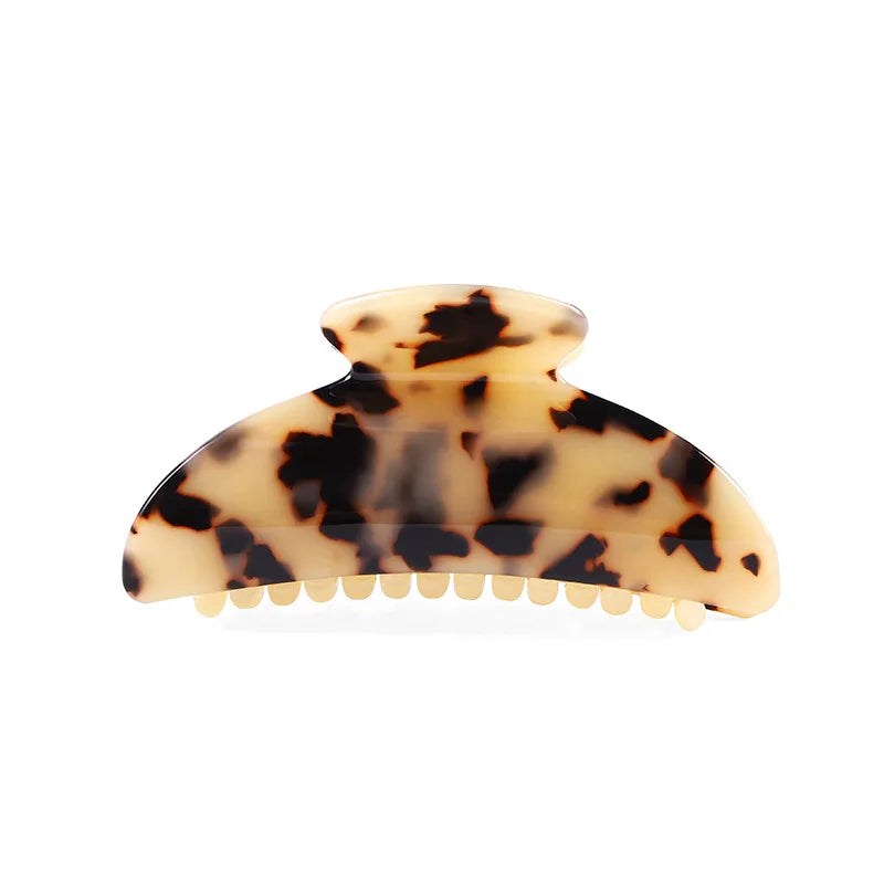 9.5cm Korean Cheetah Lady Hair Claw Fashion Simple Leopard Grab Clip Tortoiseshell Acetate Shark Hair Clip