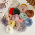Sweet Girl Plush Ponytail Hair Ties Soft Fur Elastic Hair Bands Hair Scrunchies for Sale