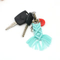 Multi Color Handmade Cotton Macrame Woven Fish Shape Keychain Tapestry Hanging Ornament DIY Jewelry for Decoration