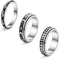 Wholesale Fashion Star Moon Titanium Steel Rotating Ring European  Fashion Stainless Steel Couple Rings for Women Men