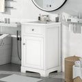20" Bathroom Vanity with Sink Bathroom Cabinet with Soft Closing Door Storage Rack and Adjustable Shelve White