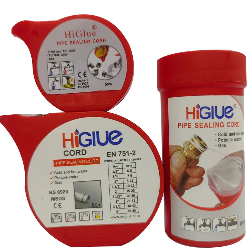 Pipe Sealing Cord Higlue 55 With Paste Thread Seal Tape Hot and Cold Joint Leak-proof Gas Thread Sealing Glue