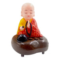 9*8*11cm Electric Monk Chinese Feng Shui Singing Song Style Solar USB Lucky Fortune Shaking Fan Laughing Maitreya Buddha Statues