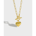 Luxury 925 Sterling Silver Gold Plating Heart Pendant Necklace for Women