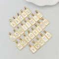 Hot Sales Stainless Steel 18k Gold Plated 26 A-Z Initial Letter White pink Blue Shell square Rectangle Pendant for Necklace