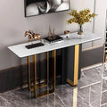 YSS Luxury Modern Console Table Stainless Steel Home Hotel Use Designer Marble Accent with Storage Feature for Living Room
