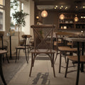 Antique Natural Color Dining Chair for Wedding Restaurant Hotel Banquets School & Party Rentals Cross Back Design