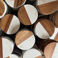 Acacia Wood Marble Coaster Set-Nordic European Style Eco-Friendly Multi-Shaped Luxurious Golden-patterned Coasters