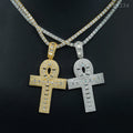 Drop Shipping Iced Out Solid Gold Plated Cross Pendants 925 Sterling Silver Moissanite Diamond Hip Hop Cross Pendants and Chains