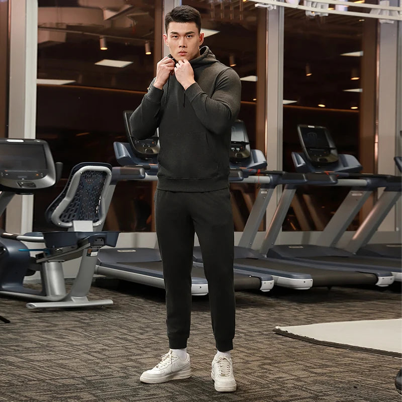 Custom Print logo 2 Piece Winter Blank Sets Men Designer Track Jogging Suit 300 GSM  Cotton Plus Size Hood Tracksuit