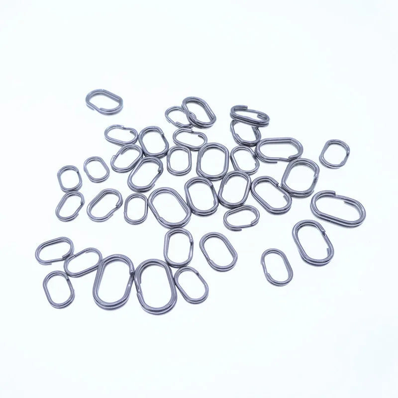 Wholesale High Strength Fish Double Oval Split Ring Accessories Carp Fishing Hook Snap Lure Swivel Stainless Steel Split Ring