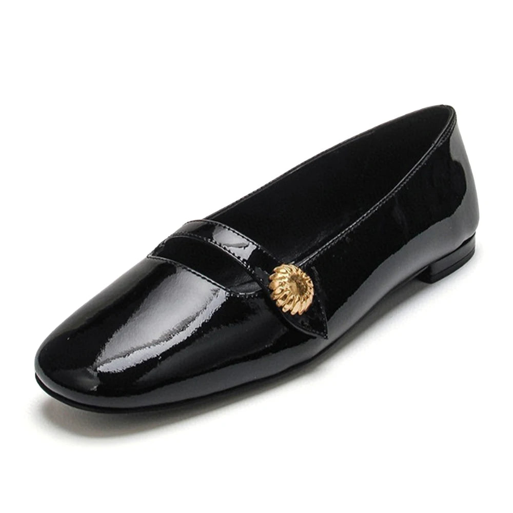 2024 Sheepskin Ballet Shoes for Girl Comfortable Soft Patent Genuine Leather Lining Round Toe Women's Flat Shoes