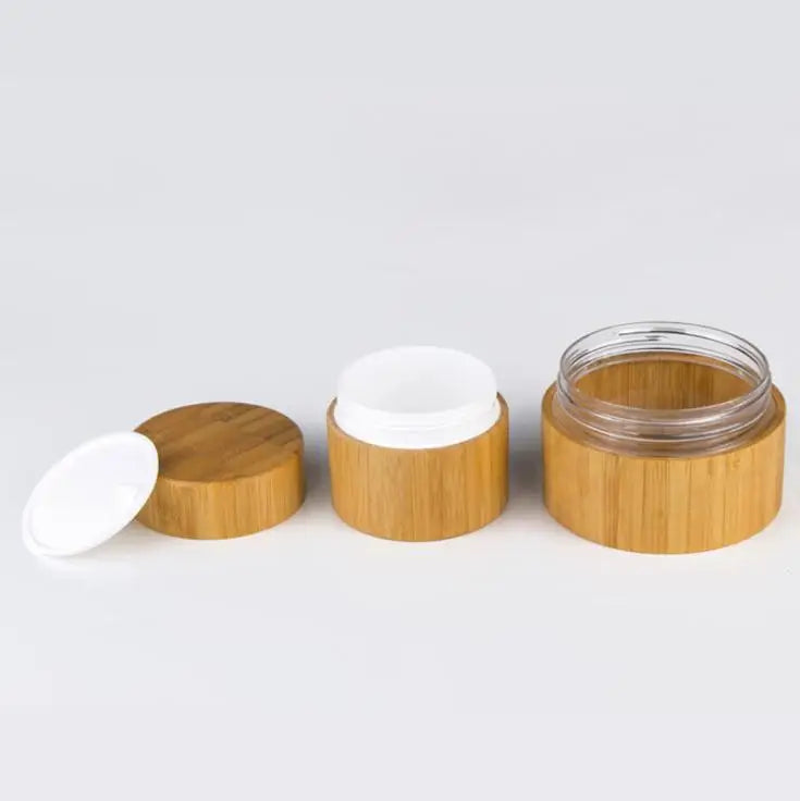 Nature Cream Container Packaging Empty Recycle 5g 10g 20g 30g 50g 100g Inside PP Plastic Bamboo Cosmetic Jars
