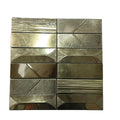Foshan Wholesale Price Self Adhesive 3D Gold Metal Mosaic Strip Design Irregular Metal Mosaic Tile for Kitchen Backsplash