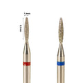 Fine Medium Rotary Burrs Safety Wholesale 1.4*8.3mm Mini Needle Flame Efile Manicure Cuticle Russian Diamond Nail Drill Bits