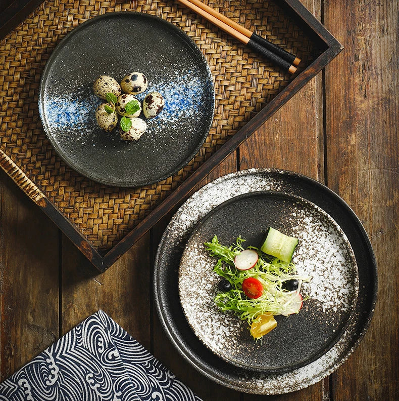 Wholesale Porcelain Ceramic Steak Plate Matte Crockery Stoneware Dinner Dish Restaurant Dinnerware Plates