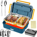 Electric Lunch Box 3 in 1 Portable Food Warmer Lunch Box for Truck/Car/Home Quick Heater Bento Box Stainless Steel