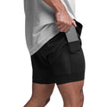 Summer Custom logo Double Layers Men's Quick Dry Mesh Solid Fitness Training Mens Shorts Gym Wear Muscle Men Sport Shorts