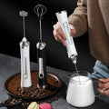Electric Whisk Foam Maker Milk Frother 3-Speed Stainless Steel Mini Coffee Mixer Stocked Egg Beater
