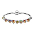 Wholesale Original P Brand Heart Shaped Brass Charms Large Circular Hole Beads for Children's Bracelet Making Fashion Jewelry
