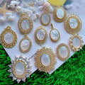 18K Gold Plated Mother of Pearl White Shell St Benedict Saint Benedict Medal Religious Protection San Benito Abad Medal Pendant