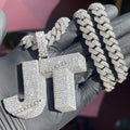 Hot Sale Hip Hop Jewelry Full Iced Out VVS Moissanite Gold Plated 3D Custom Made Letter Name Design Pendants