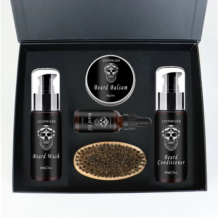UUFINE Factory Customize Gifts Box Mild Ingredient Men Beard Oil Balm Beard Care Kit Set Product for Men