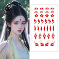 Chinese Style Face Forehead Printed Hanfu Flower Body Temporary Waterproof Face Paint Stickers Bindi Tattoo Design