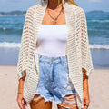 Custom Summer Swimsuit Swimwear Hollow Out Mesh Knitted Crochet Knitwear Bikini Women Beach Cover up Cardigan