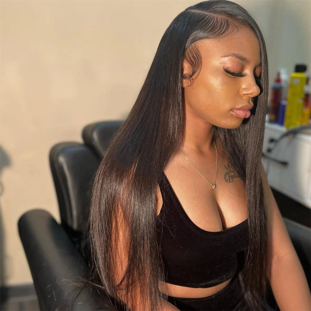 Wholesale 13*4  Hd Lace Wig 100% Virgin Human Hair Pre Plucked Peruvian Straight Long Human Hair Wigs for Black Women