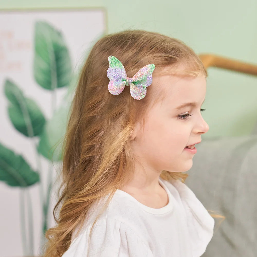 Butterfly Glitter Hair Clips Mini Cute Hair Accessories Three Dimensional Embroidery Butterfly Hair Clips for Women and Girls