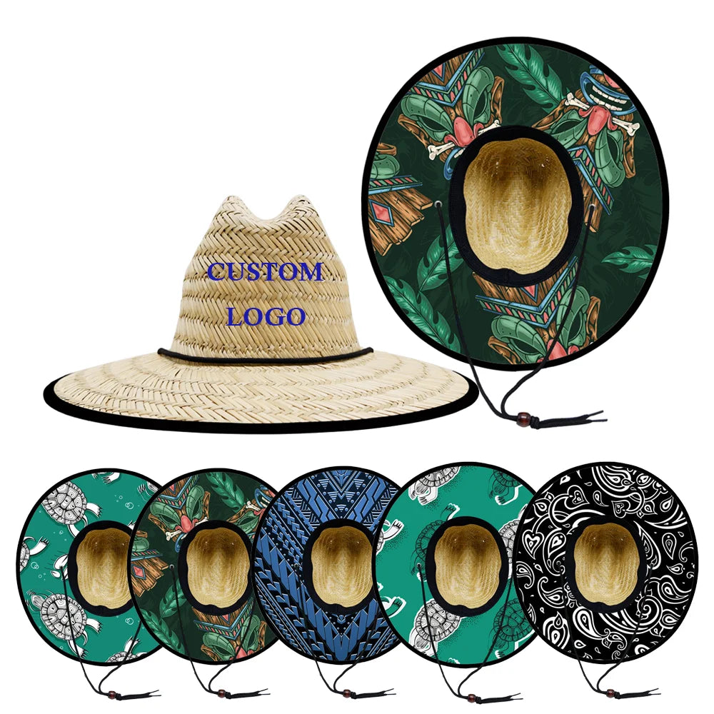 Custom Sombrero Lifeguard Hats for Summer Beach Cowboy Hats With Customize Logo Woven Embroidery Patch