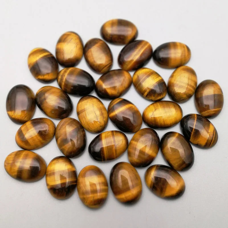 Huiying Stone Oval Shape Loose Gemstone 13*18mm Tiger Eye Oval Cabochon for Jewelry Making Crafts