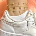 INS Fresh Zircon Cuban Link Gold Plated Fruit Charm Anklet