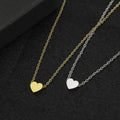 AA00101 Minimalist Stainless Steel Blank Tiny Choker Collar Chain Necklaces Heart Pendant Necklace for Women