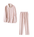 Women Pyjama Sets No Printing No Side Seam Japanese Good Character Couples Homewear Little Dots Yarndyed Pajamas