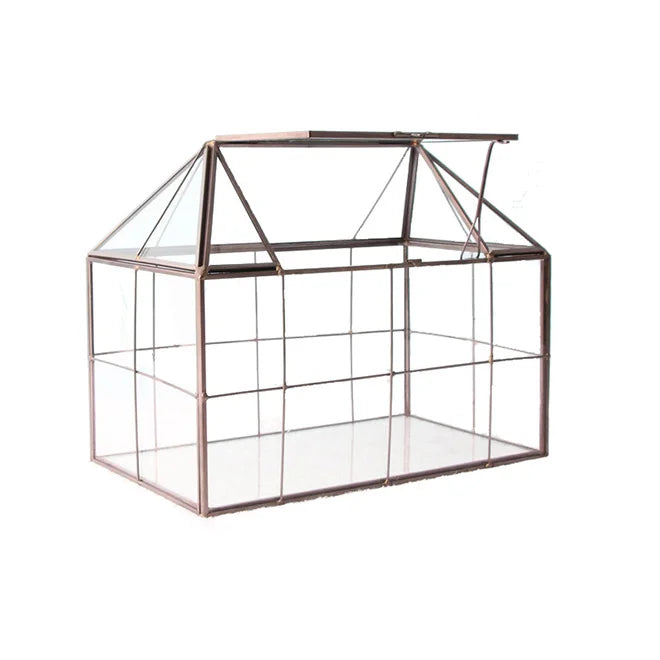 Dropshipping Large Tabletop Greenhouse House Shape Glass Terrarium Succulent Plant Terrarium Clear Glass Terrarium