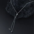Korean Version Jewelry 925 Sterling Silver Plain Small Round Bead Adjustable Gold Plated Pull Type Necklace Jewelry for Women