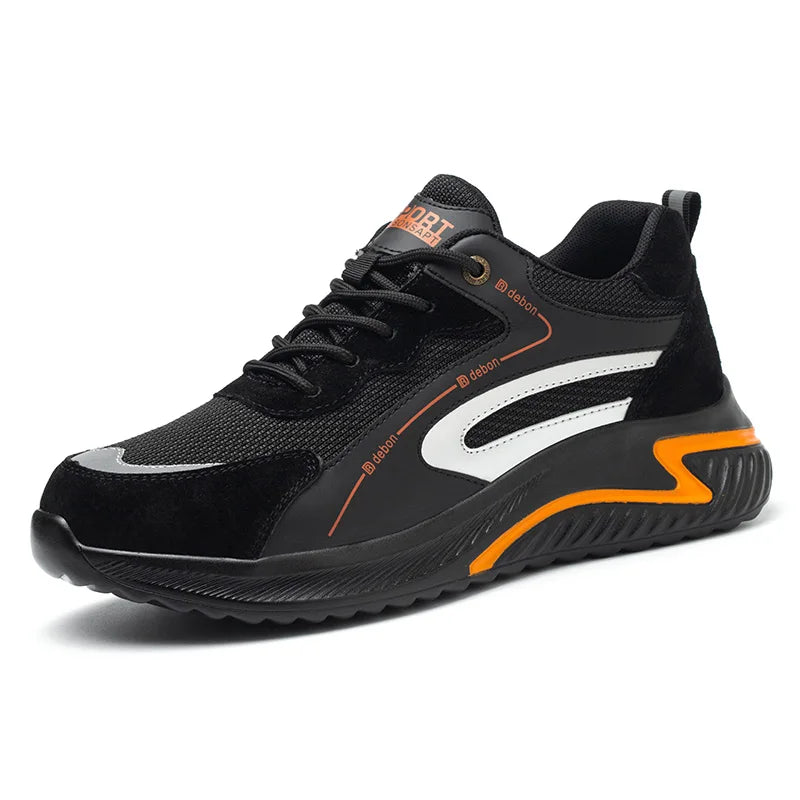 Custom Logo Men's Mesh Breathable Running Safety Shoes Outdoor Hiking Men's Fashionable Anti-puncture Shoes