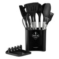 Hot Sale 12 Pcs Kitchen Silicone Accessories Tools Kitchenware Silicone Cooking Utensils Set With Stainless Steel Handle