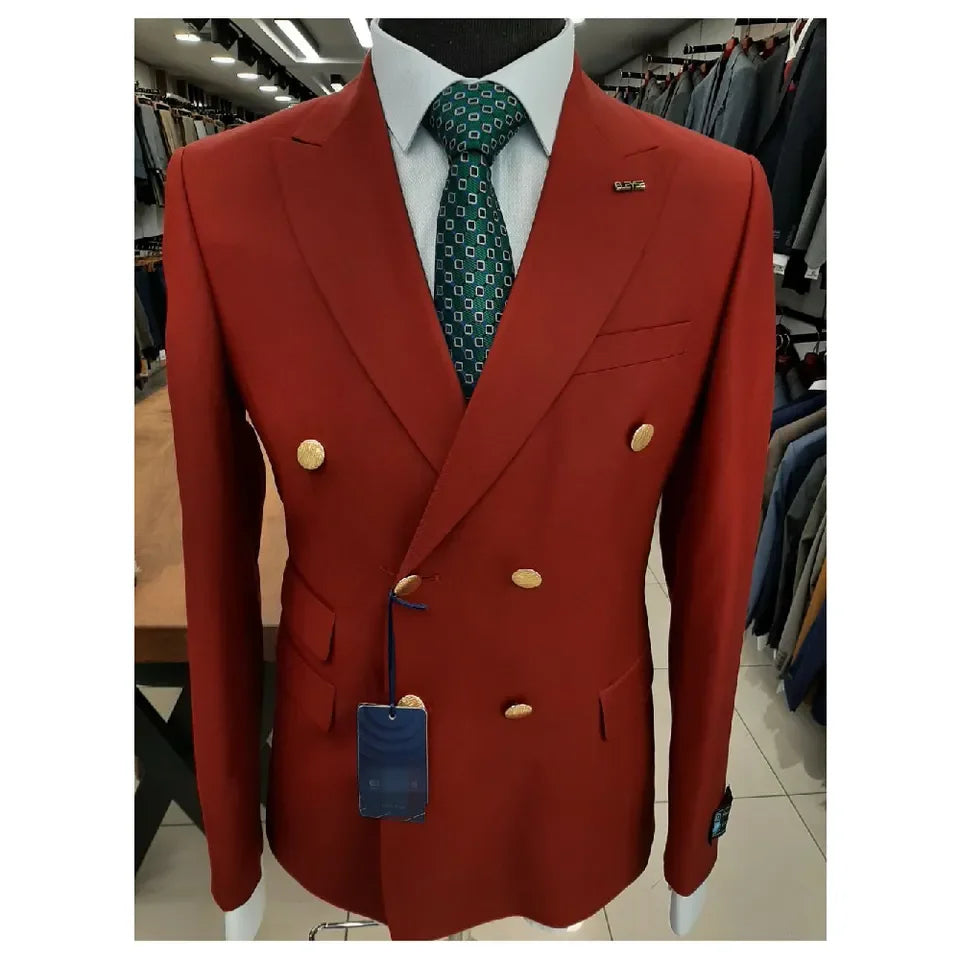 Costume Homme 2  Pieces Coat Pant Suits Set Official Men'S Slim Fits Suits Double Breasted Mens Wedding Suit for Men