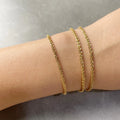 EManco NEW Textured Sparkling Glitter Chain Bracelet for Women Stainless Steel Jewelry