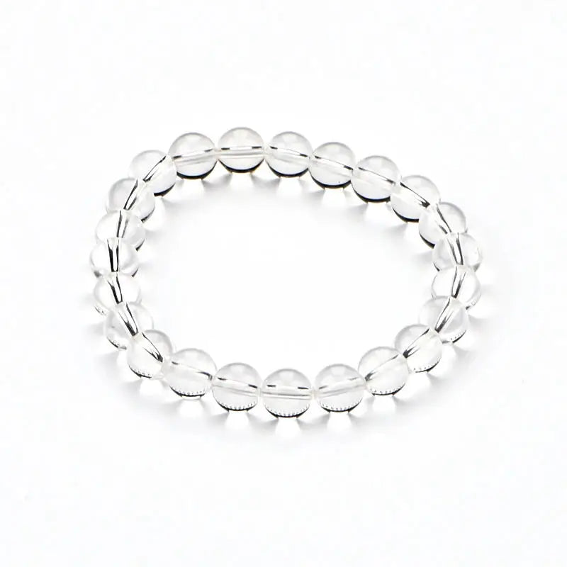 Healing Crystal Natural 8mm 7A Clear Crystal Bracelet Women Men Stretch Clear Round Beads Bracelet for Gift