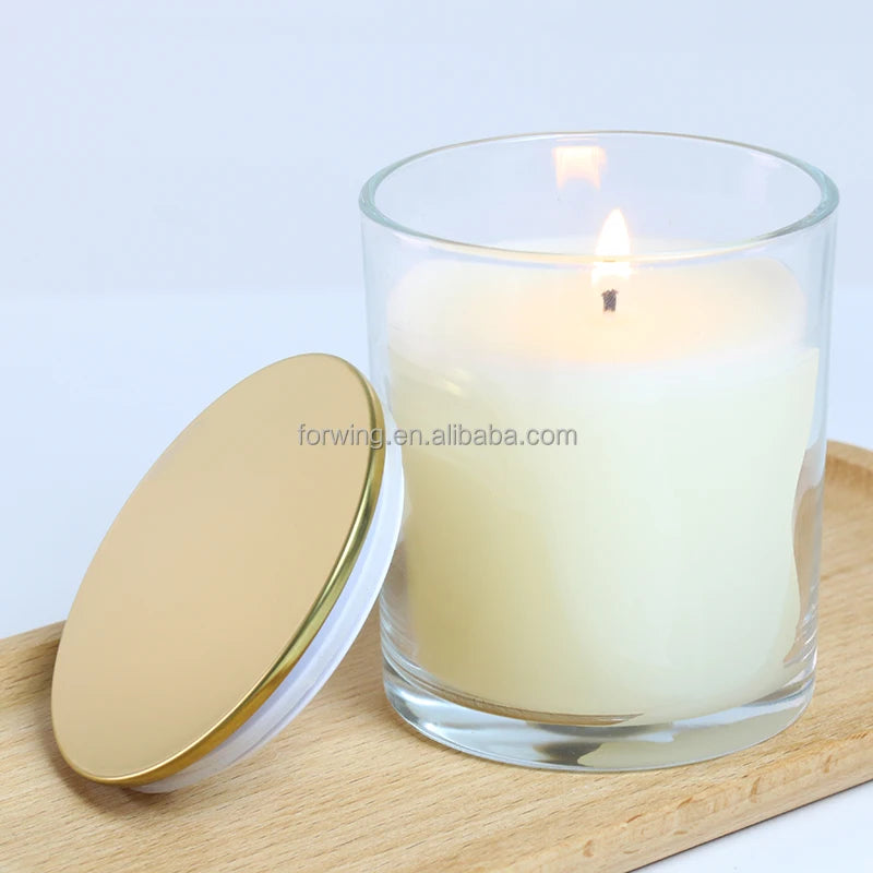 Luxury Metal Candle Lids Easy Use Electroplated Stainless Steel Storage Jar Lids and Container Covers for Candle Making