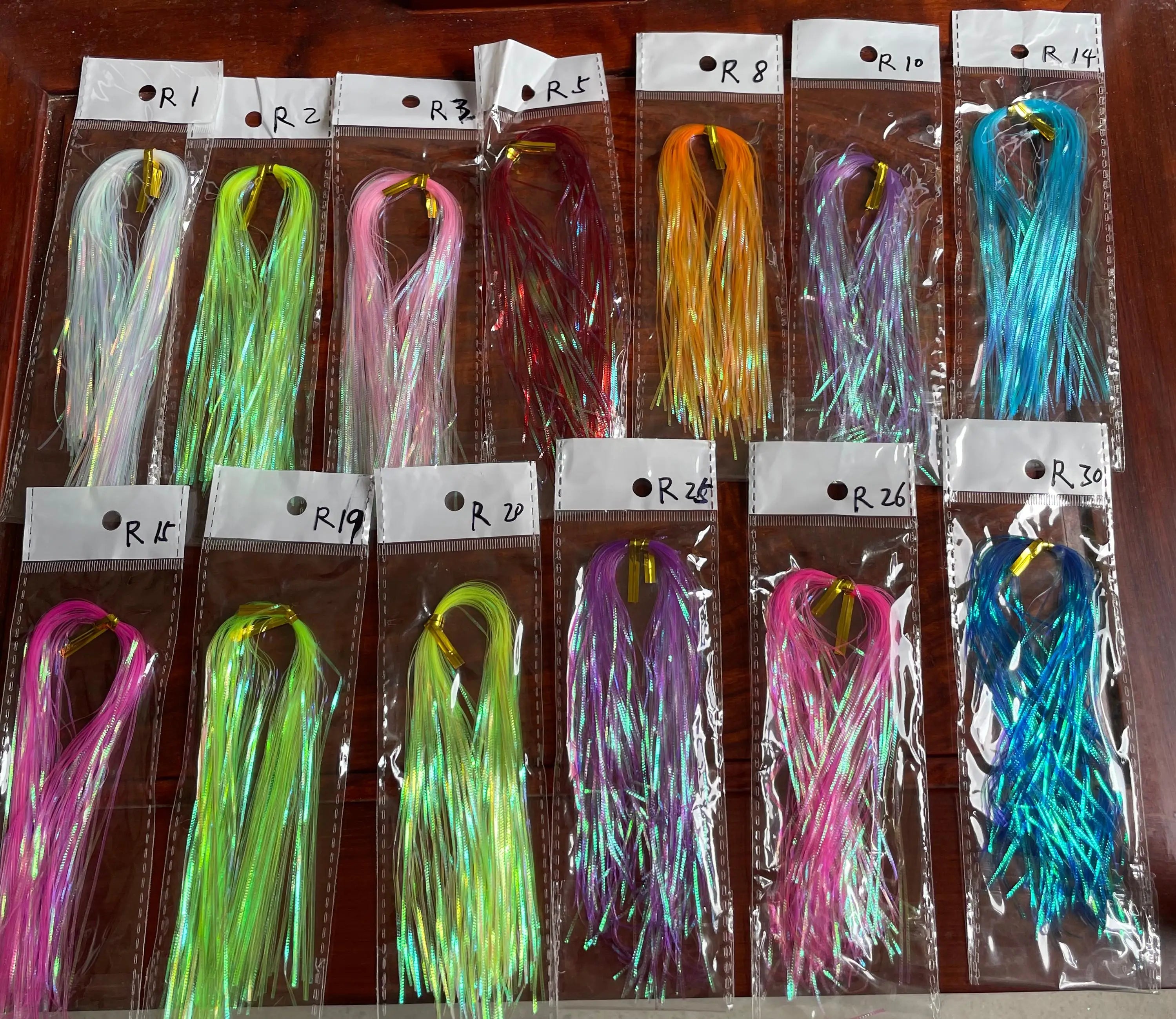Rainbow Fish Skin Corrugated Flash Strands Gliss Glow Flashbou Iridescent Synthetic Fly Tying Made Durable Plastic Lake Fishing