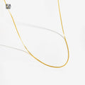FUAMAY 925 Silver Long Adjustable Silk Box Chain Necklaces for Woman Minimalist Gold Plated Chain Necklace